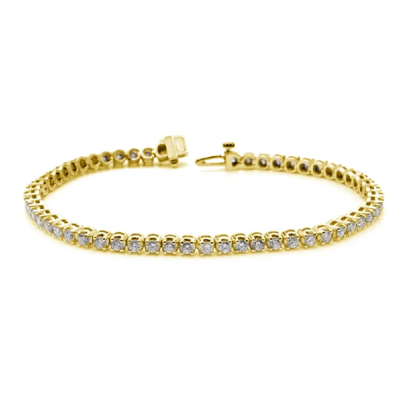 adjustable beaded bracelet with silver -14k Gold 6ct TDW Round Diamond Tennis Bracelet by Auriya