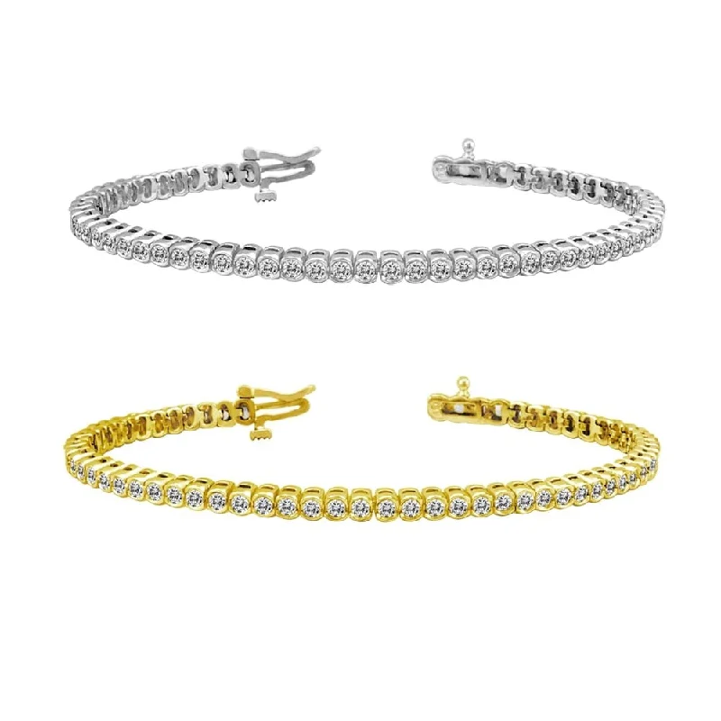 bracelet with zodiac sign charm -14k Gold 8ct TDW Diamond Tennis Bracelet