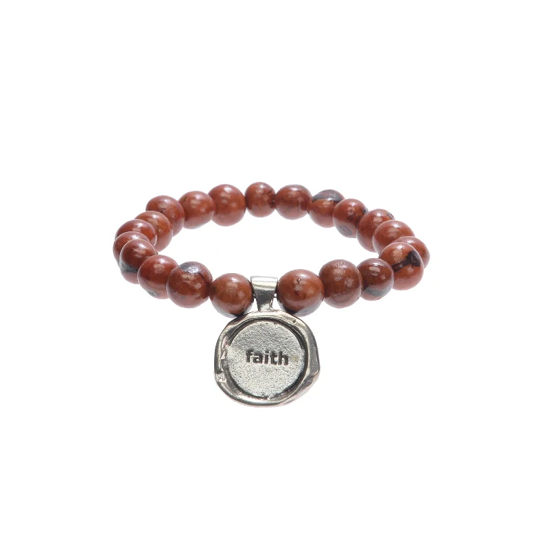 engraved friendship bracelets for men -Acai Seeds Of Life Bracelet with Wax Seal - Tiger Natural Beads