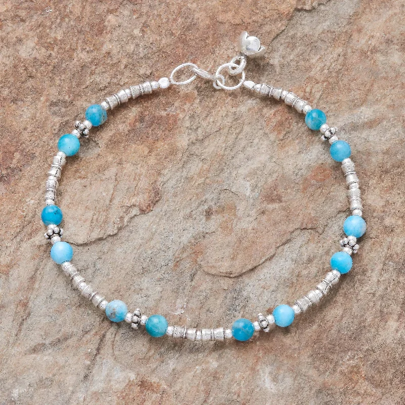 leather rope bracelet for women -Antique Hill Tribe Hill Tribe Apatite Beaded Bracelet from Thailand