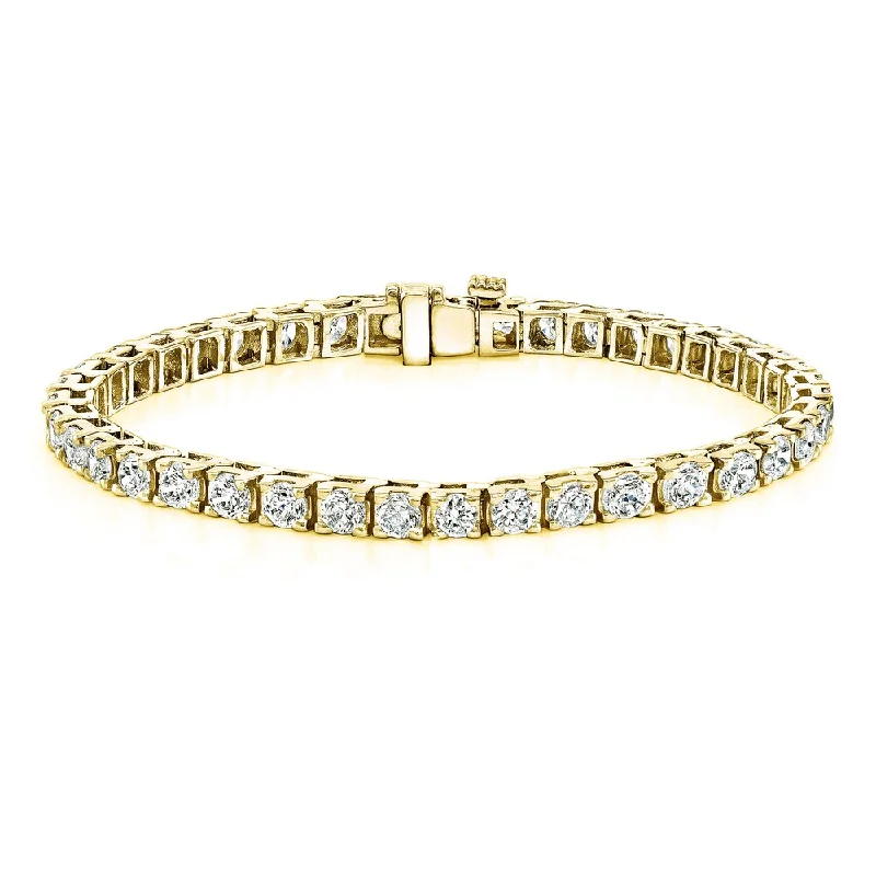 stylish link bracelet for men -Auriya 14k Gold 10ct TW Round Diamond Tennis Bracelet