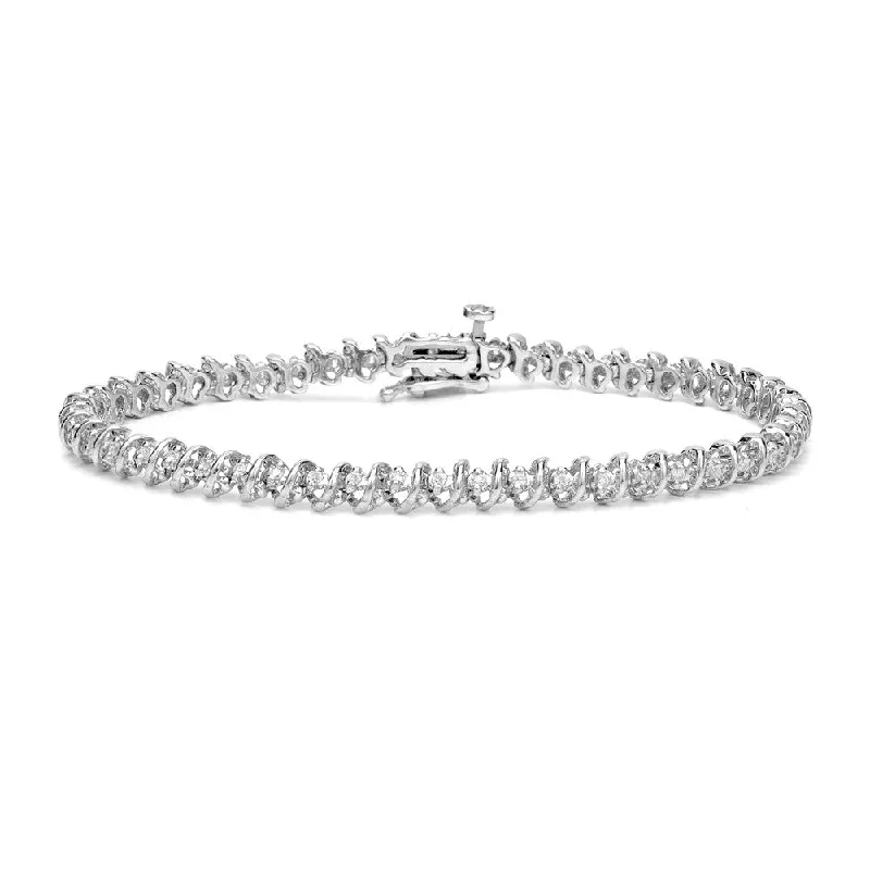 men’s leather bracelet with buckle -Auriya 14k White Gold 1/2ct TDW Round Diamond Bracelet