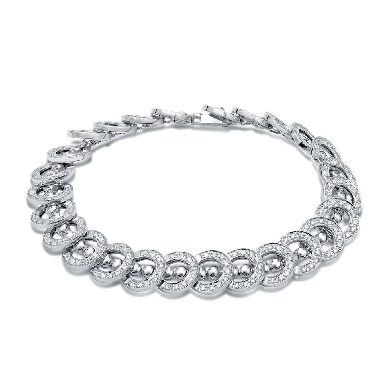 luxurious diamond bracelet for women -Auriya 14k White Gold 2ct TDW Chain Link Diamond Bracelet