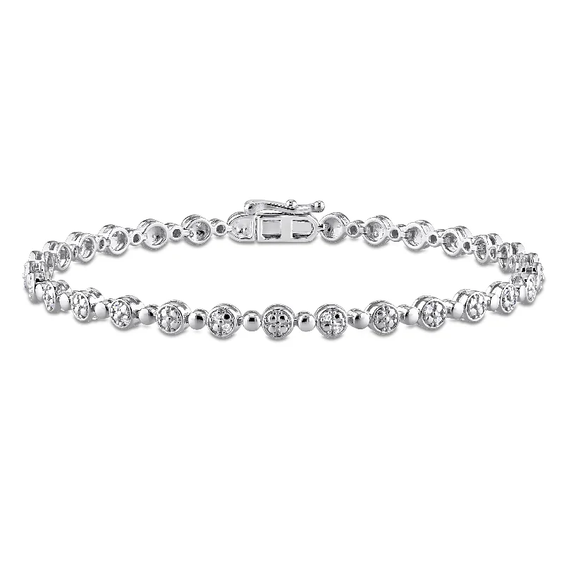 chic beaded chain bracelet -Miadora Sterling Silver 1/4ct TDW Diamond Tennis Bracelet