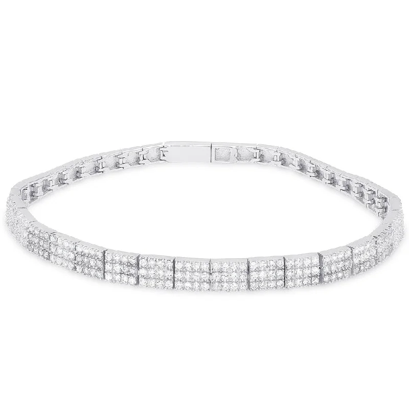 luxury crystal stretch bracelet -Samantha Stone Sterling Silver Cubic Zirconia Bracelet