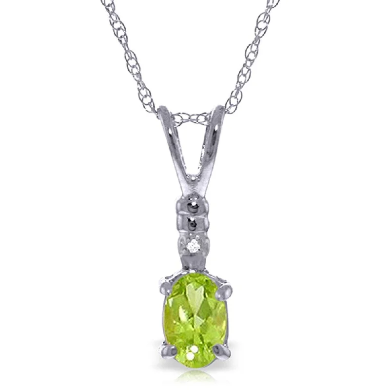 birthstone necklace for special occasions -0.46 CTW 14K Solid White Gold Once In A Lifetime Peridot Diamond Necklace