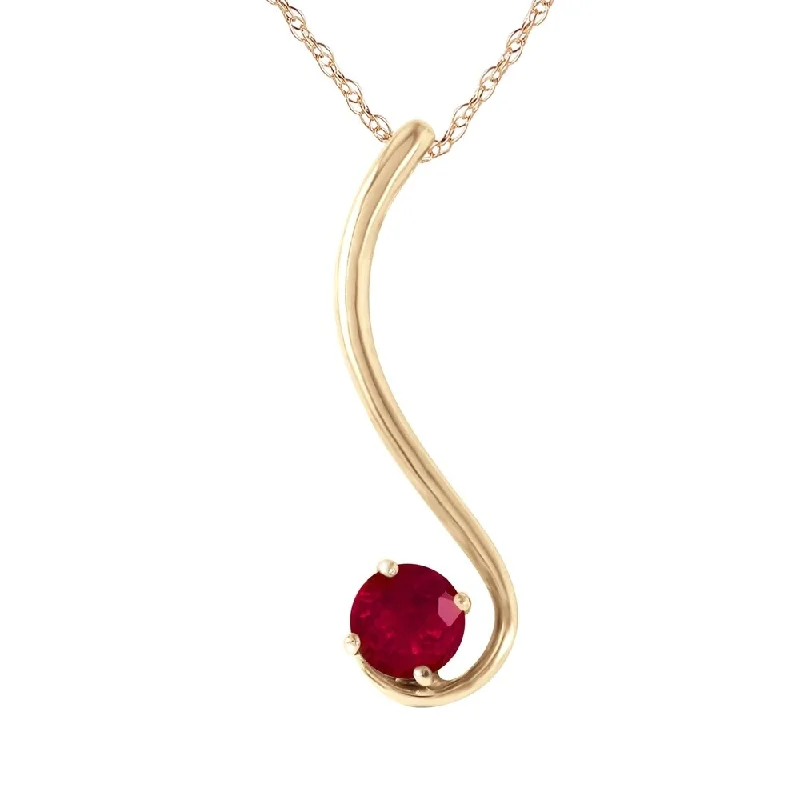 crystal bead necklace for women -0.55 Carat 14K Gold Silence in Autumn Ruby Necklace