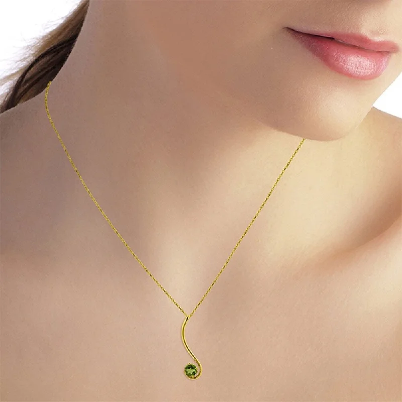 zodiac charm necklace for women -0.55 Carat 14K Solid Gold Fancy And Imagination Peridot Necklace