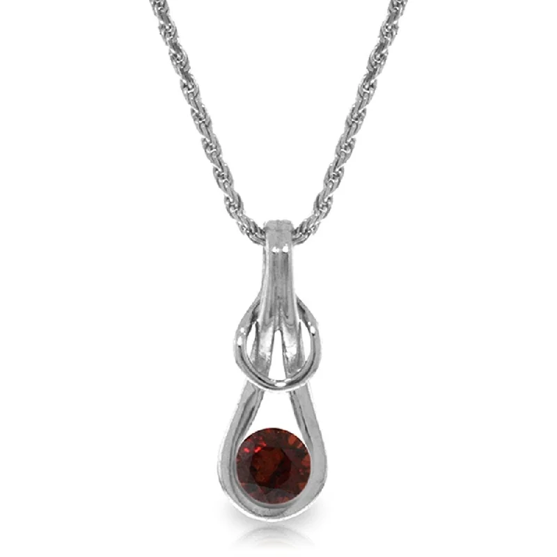 unique design pendant necklace for women -0.65 Carat 14K Solid White Gold Sunstruck Garnet Necklace