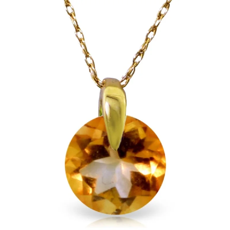 custom engraved gold necklace for women -0.8 Carat 14K Solid Gold Love Of My Life Citrine Necklace