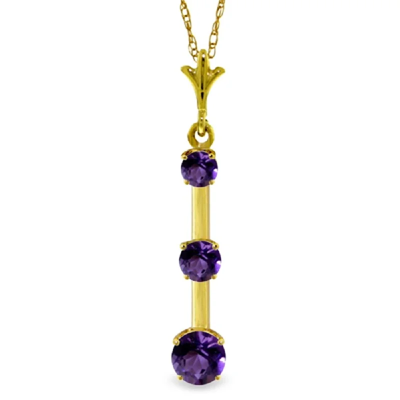 zodiac charm necklace for women -1.25 Carat 14K Gold Lovers' Quarrel Amethyst Necklace