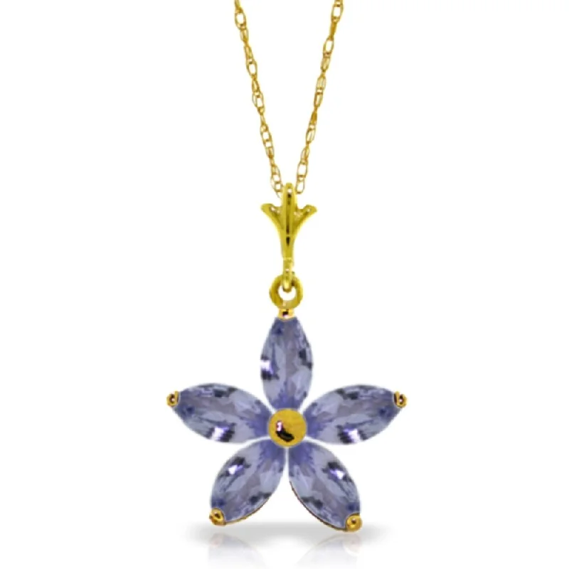 heart-shaped locket necklace for gifts -1.4 Carat 14K Gold Necklace Natural Tanzanite