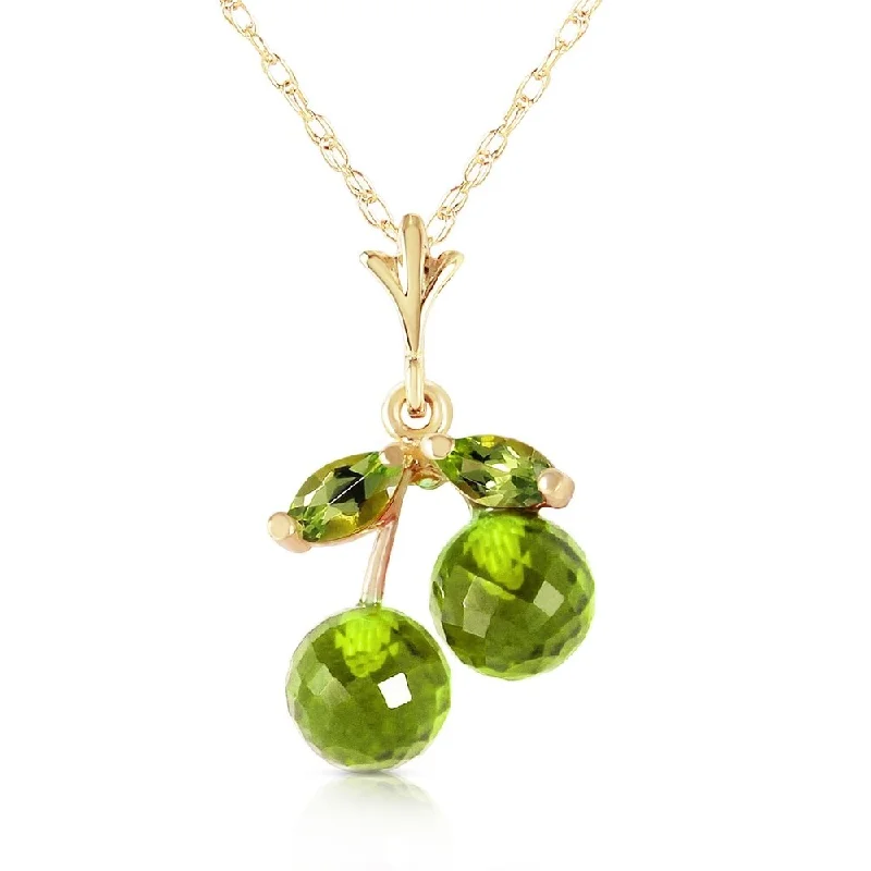 gold star pendant necklace for women -1.45 CTW 14K Solid Gold Rock The Grass Peridot Necklace