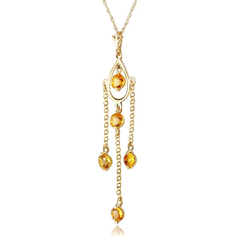 gemstone birthstone necklace for women -1.5 Carat 14K Solid Gold Ray Of Faith Citrine Necklace