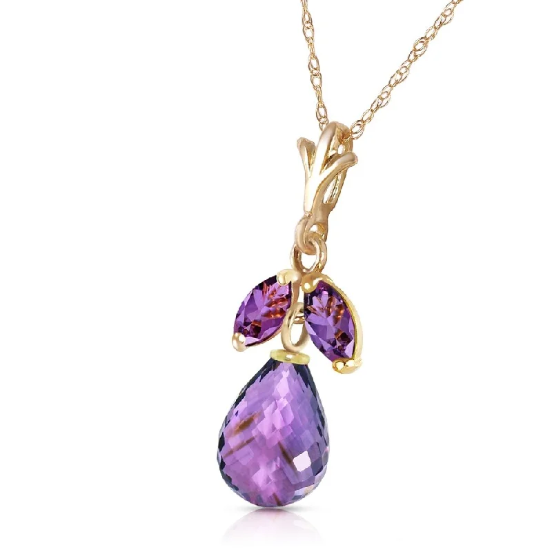 silver layered choker necklace for women -1.7 Carat 14K Solid Gold Ease Into Love Amethyst Necklace