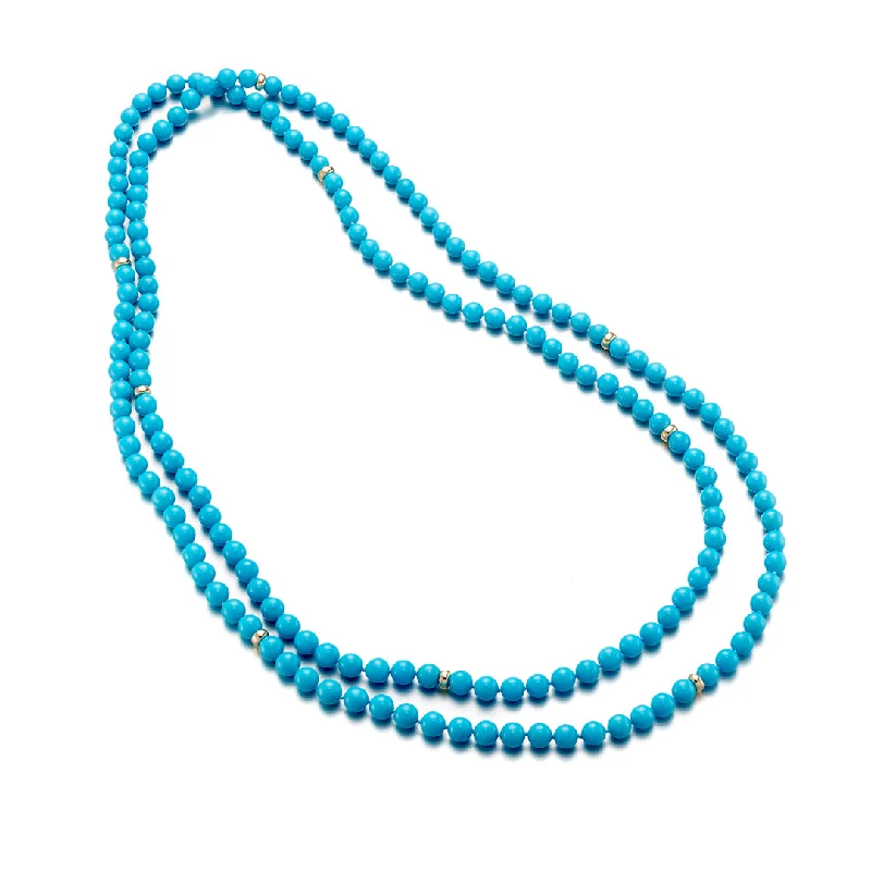 custom message necklace for women -5mm Turquoise Rope Necklace