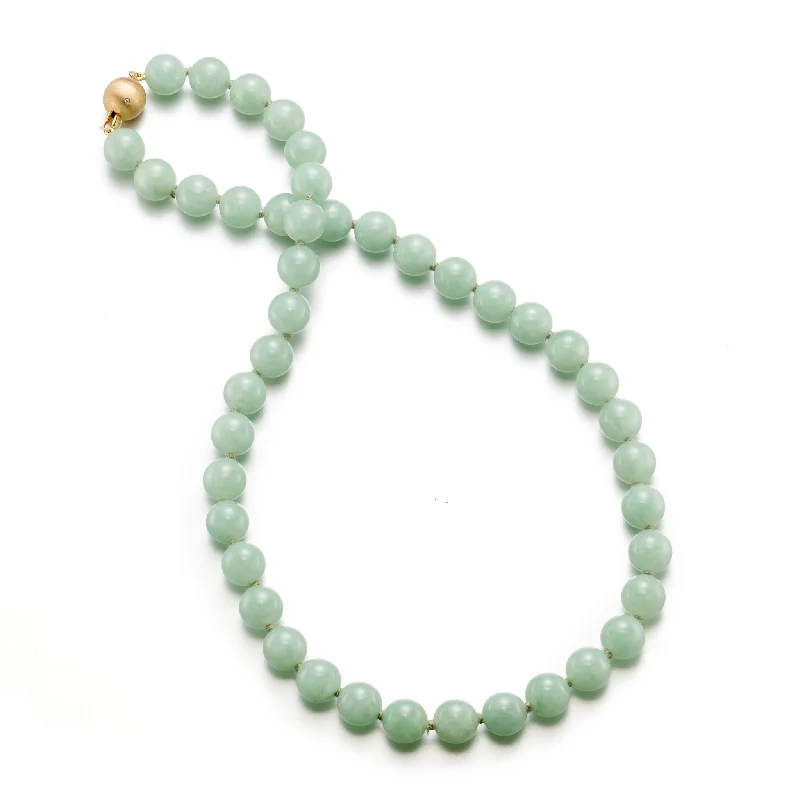 trendy choker necklace for women -10mm Apple Green Jade Necklace