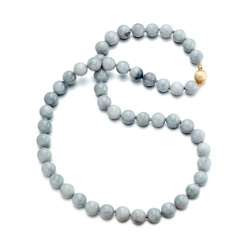 pearl pendant necklace for formal events -12mm Gray Jade Necklace