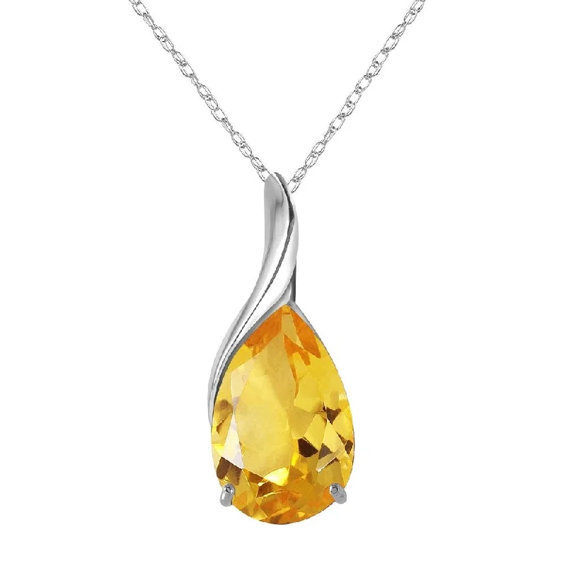 zodiac charm necklace for women -5 Carat 14K White Gold Do No Harm Citrine Necklace