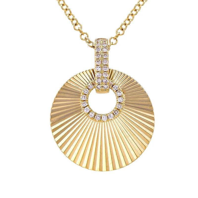 crystal bead necklace for women -AURA FLUTED DISC NECKLACE