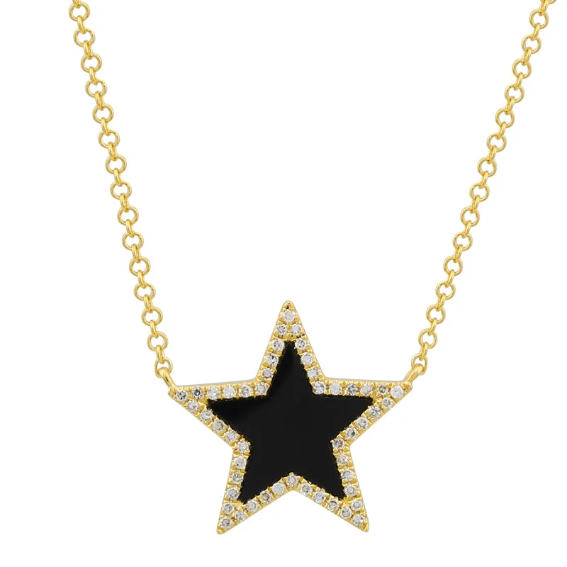 dainty gold chain necklace -MEGAN STAR NECKLACE