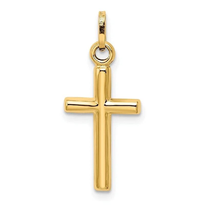 gold star pendant necklace for women -Diamond2Deal 14K Yellow Gold Hollow Cross Pendant