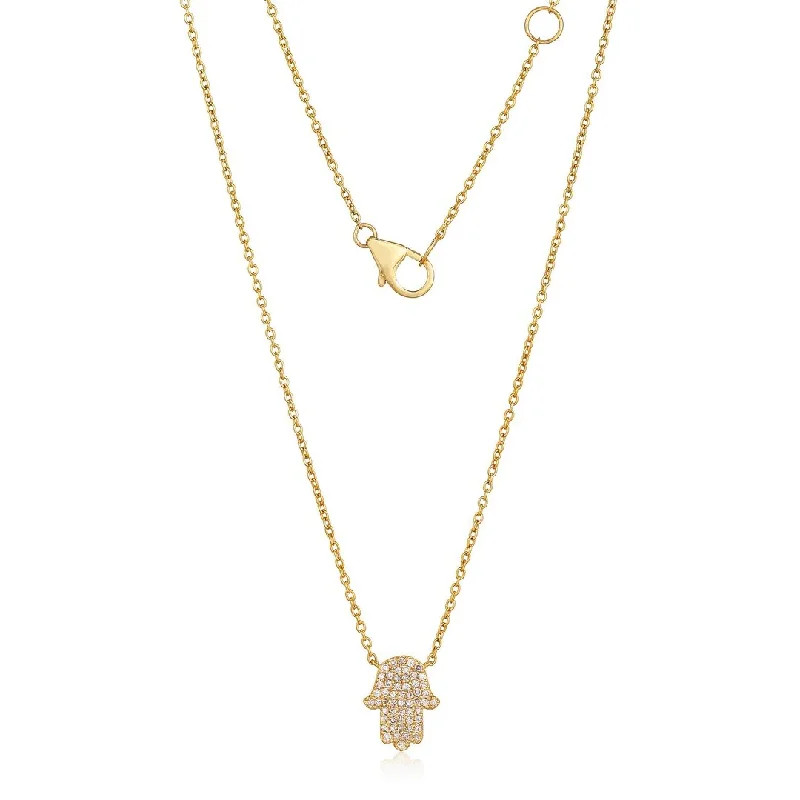 diamond heart pendant necklace for women -BLAKELY HAMSA NECKLACE