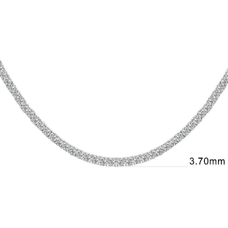 handmade pendant necklace for women -Marquee 25 Carat TW Straight Line Lab Grown Diamond Necklace in 14K White Gold