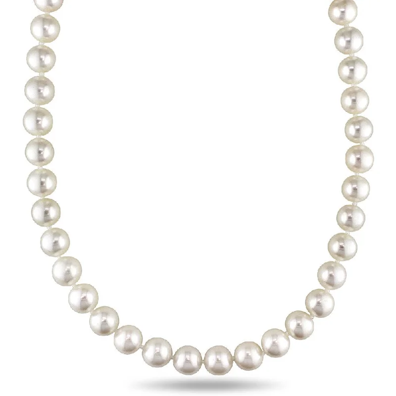 pearl choker necklace for brides -Miadora Signature Collection 14k Yellow Gold South Sea White Pearl Necklace (9-11 mm) - Off-White