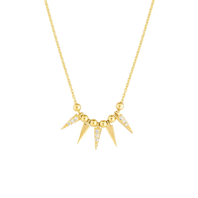 matching couple necklaces for anniversary -MIMI MINI  SPIKE NECKLACE