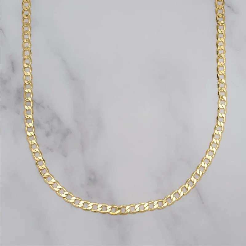 personalized charm bar necklace for women -Victoria Townsend Gold Plated Flat Figaro Chain Link Necklace