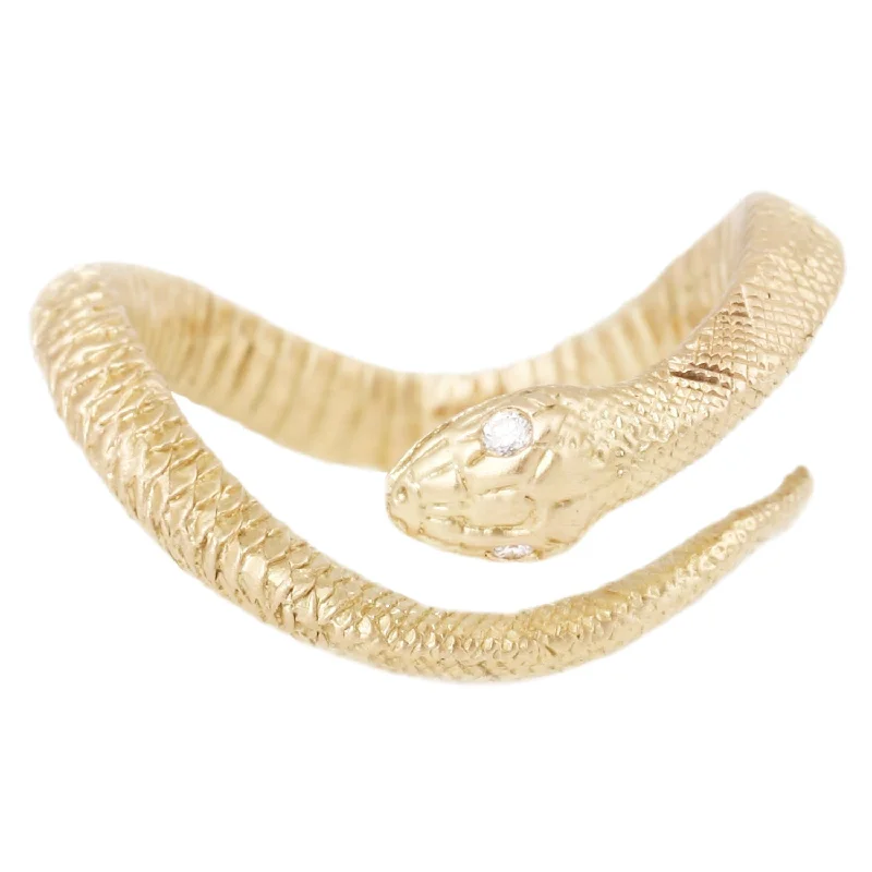 antique wedding ring for women -Gold Serpent Ring