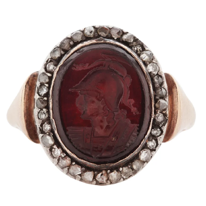 custom signet ring for men -Antique Minerva Intaglio Ring