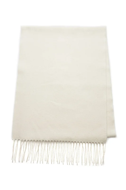 large gemstone ring for women -Blaine Fringe Scarf in Ivory Silk Cashmere