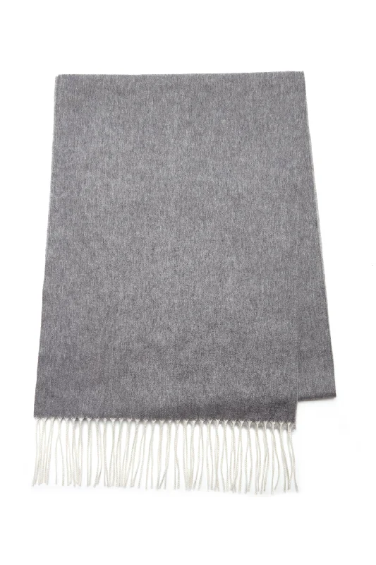 diamond band for wedding rings -Blaine Fringe Scarf in Light Grey Melange Silk Cashmere