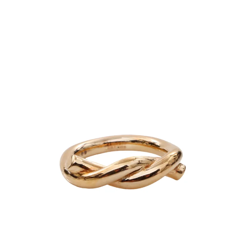 silver diamond engagement ring -Bottega Veneta Men's Gold-Plated Knot Ring