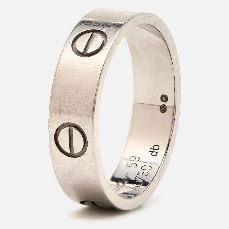 custom wedding band with initials -Cartier Love 18K White Gold Ring