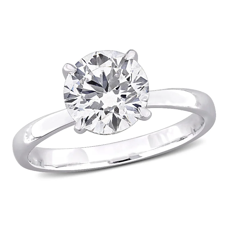 large gemstone ring for women -Created Forever 3 1/8ct TW Lab-Grown Diamond Solitaire Engagement Ring in 14k White Gold