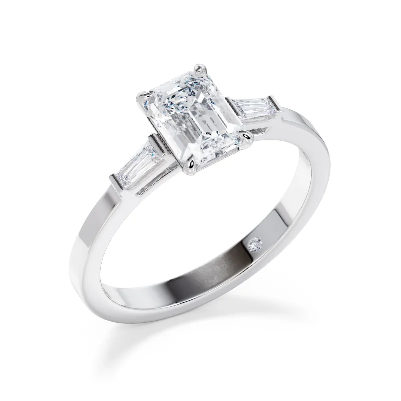 silver gemstone engagement ring -Cromwell