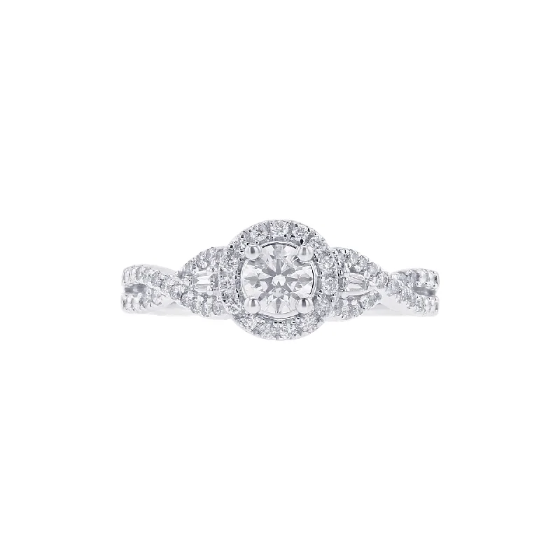 diamond eternity wedding band -Delphine Round Ready for Love Diamond Engagement Ring