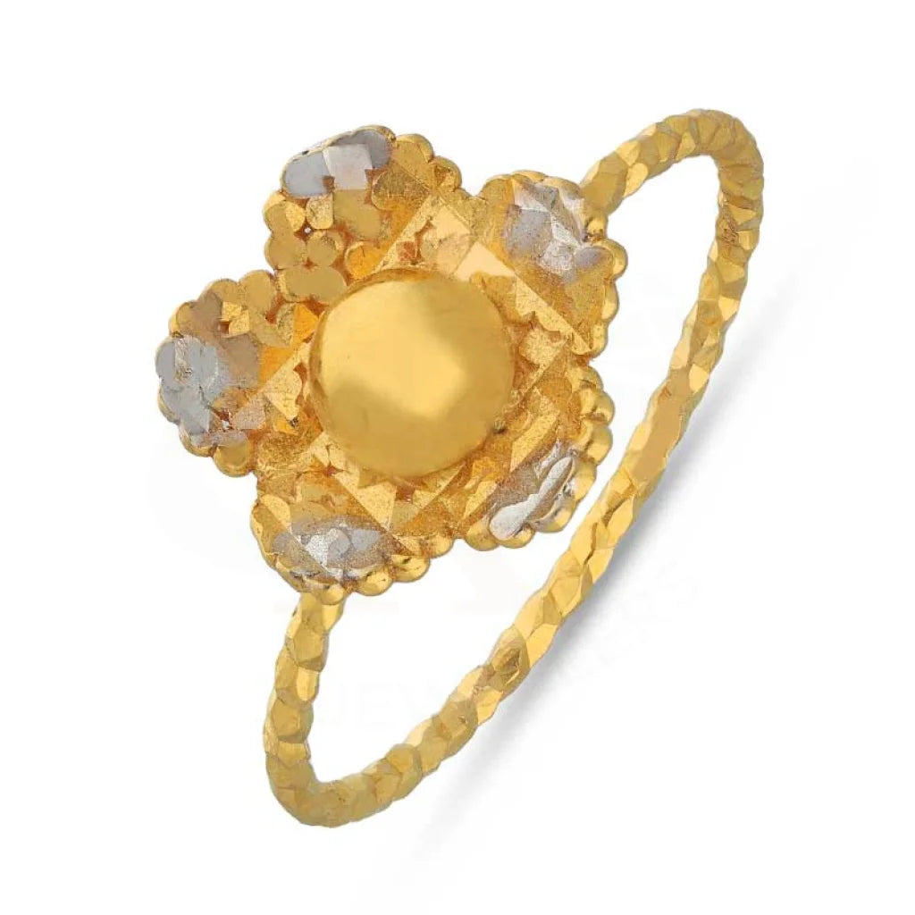 custom infinity ring for women -Dual Tone Gold Flower Shaped Ring 22KT - FKJRN22K3709