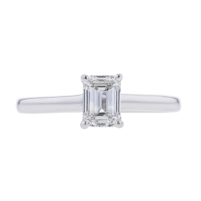 heart-shaped diamond ring for women -Esme Emerald Cut Hidden Halo Ready for Love Diamond Engagement Ring 3/4ct