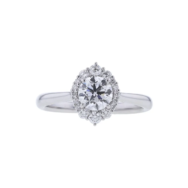 men’s engagement ring with diamonds -Evangeline Certified Ready for Love Diamond Engagement Ring