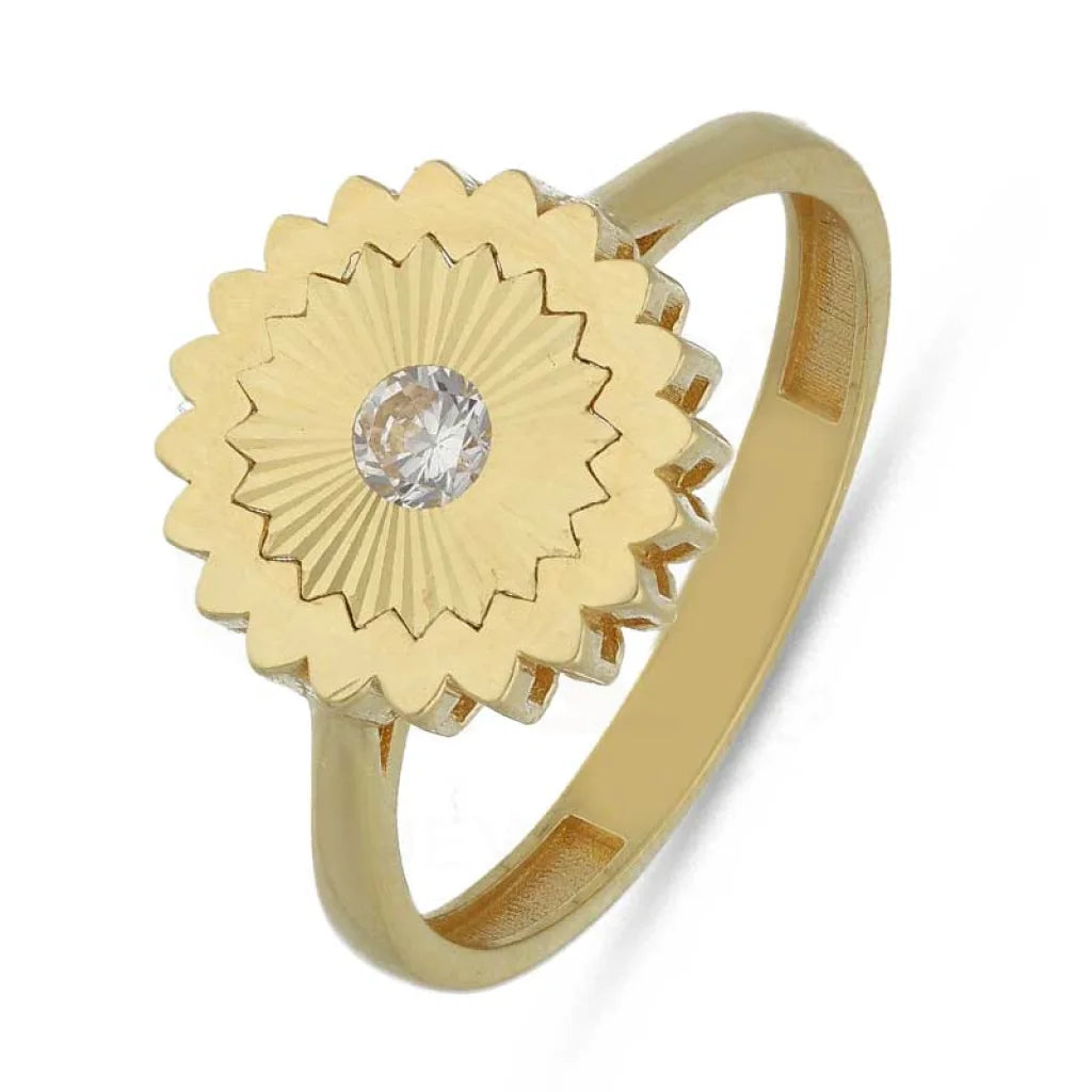 men’s platinum ring for engagement -Gold Flower Shaped Ring 18KT - FKJRN18K3790