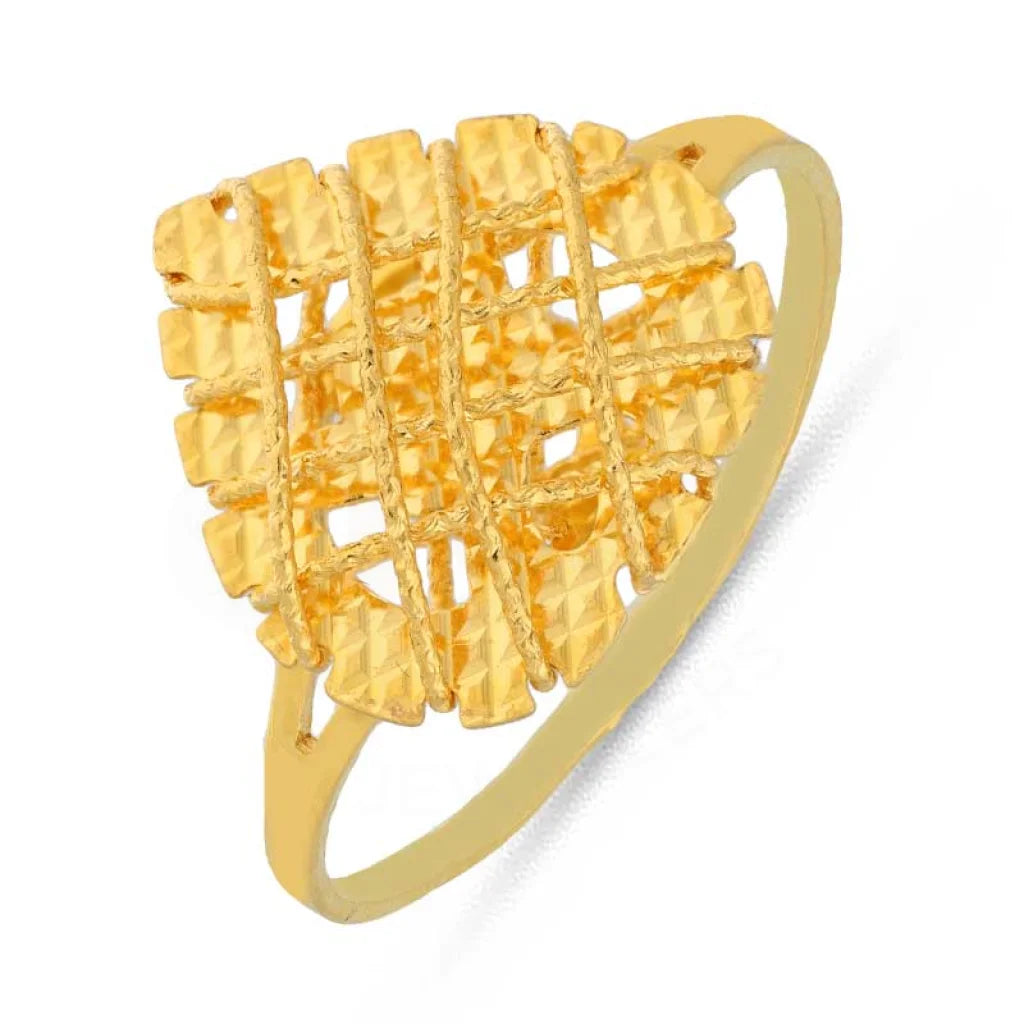 yellow gold engagement ring for women -Gold Heart Cage Ring 22KT - FKJRN22K3734