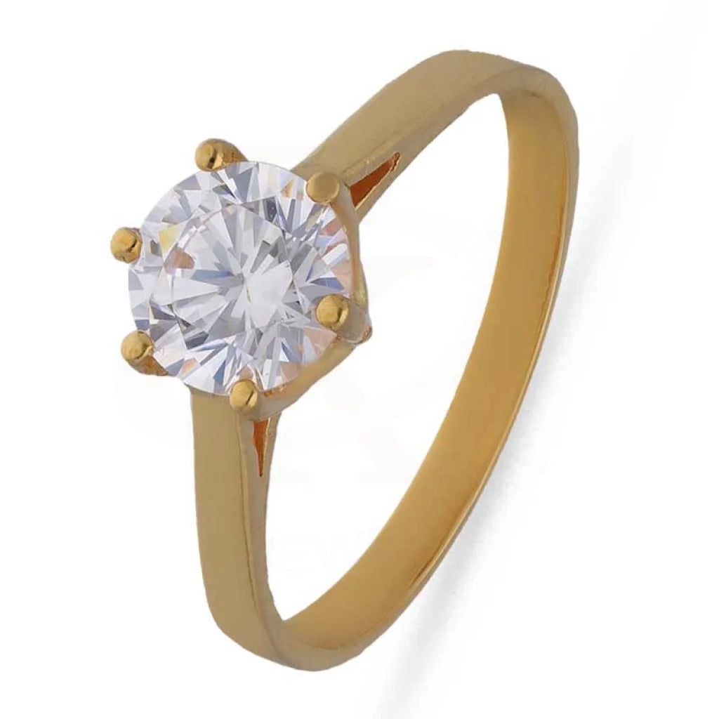 luxury engagement ring for women -Gold Solitaire Ring 18KT - FKJRN18K3542