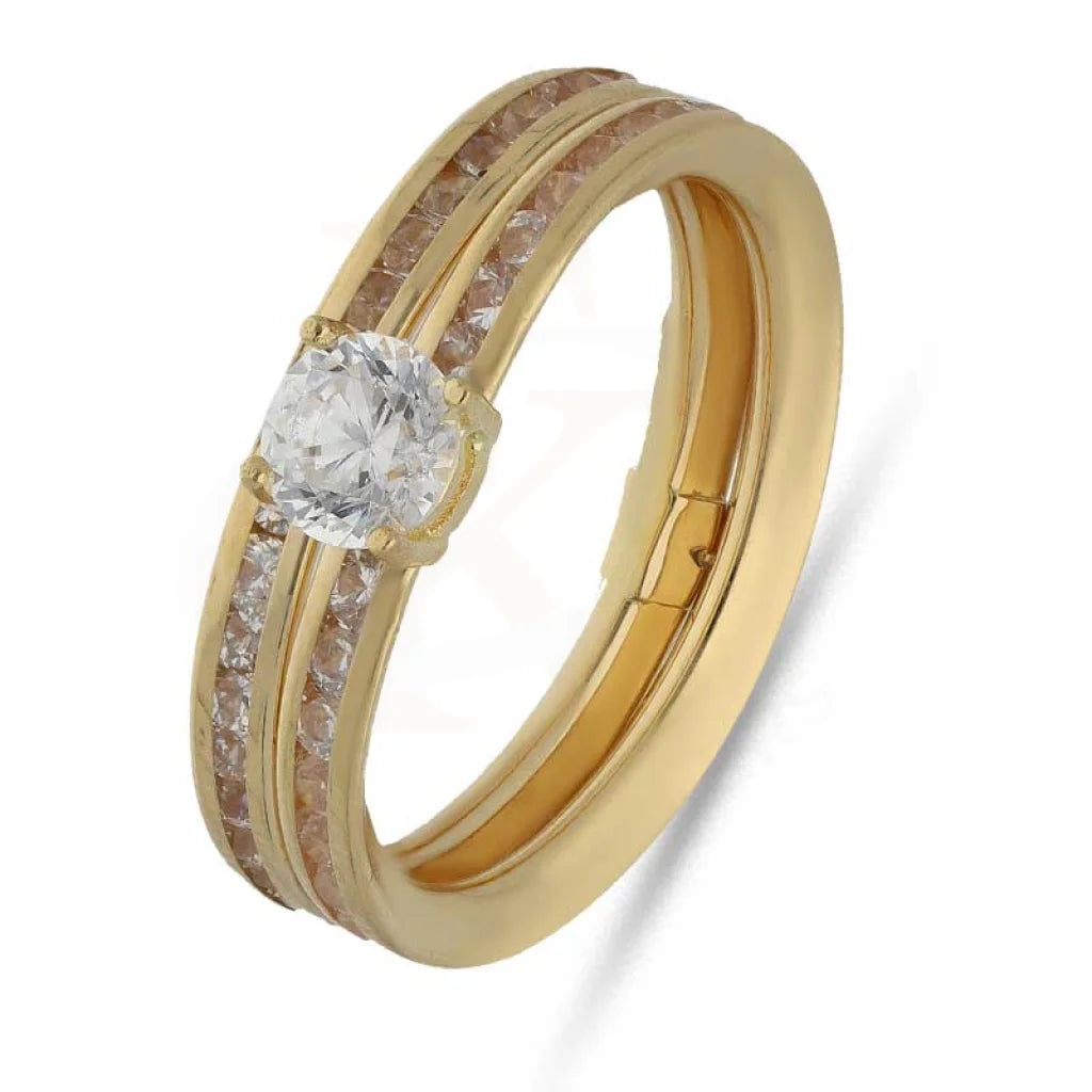 custom wedding ring for women -Gold Solitaire Ring 18KT - FKJRN18K3795