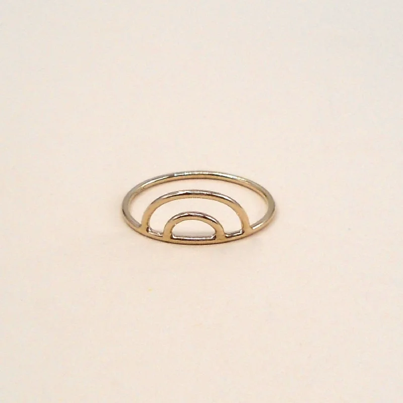 custom signet ring with initials -Half Moon Ring