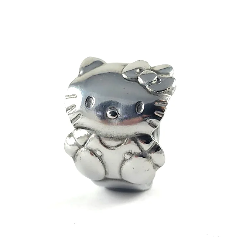 engagement ring with colored diamonds -Hello Kitty Character Stainless Steel Spoon Ring