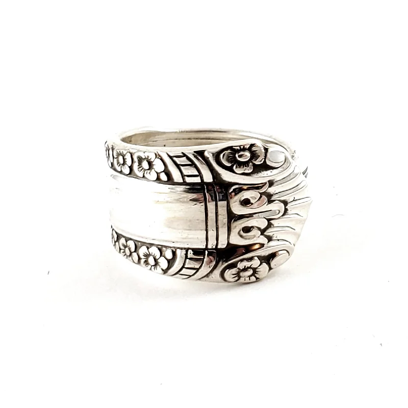 men’s wedding ring with engraving -Inaugural State House Sterling Silver Spoon Ring